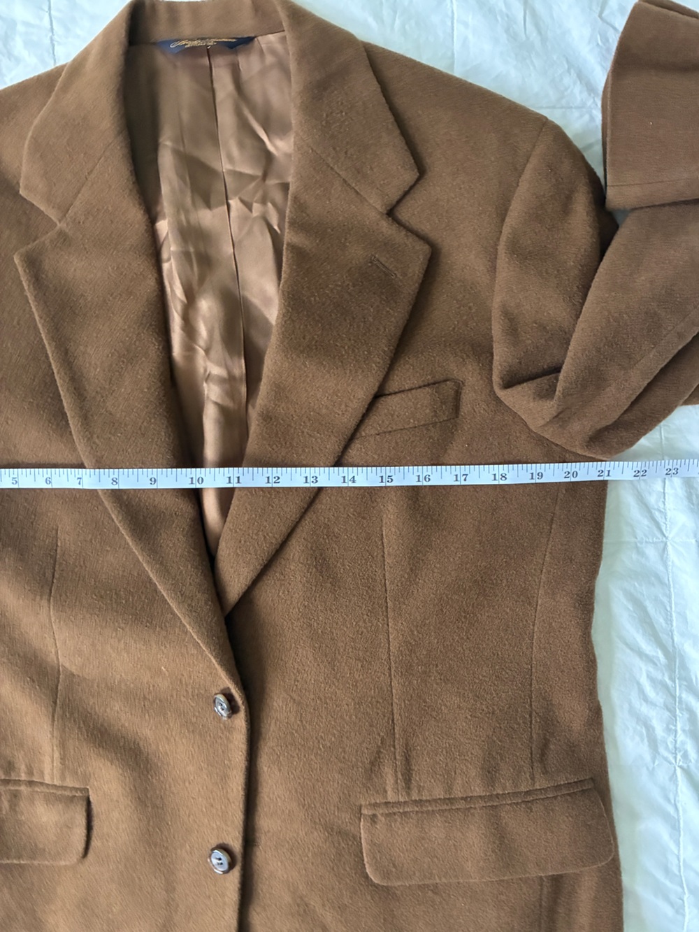 Vintage Brooks Brothers 100% Camel Hair Blazer Camel Brown 38S Made USA - Picture 9 of 11